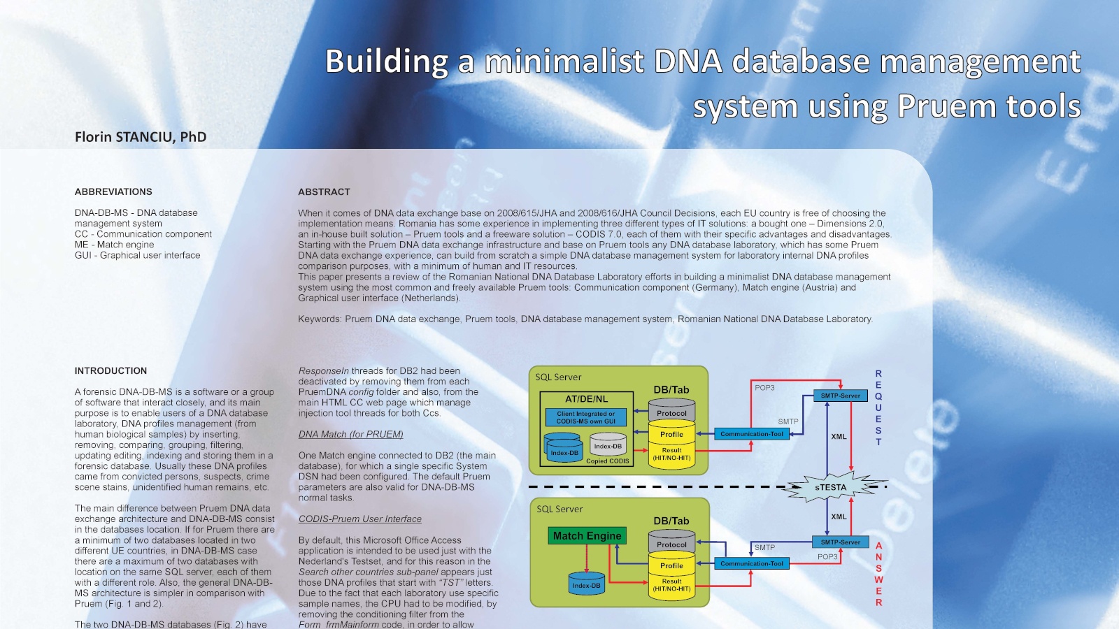 Poster Building A Minimalist Dna Database Management System Using Pruem Tools (...)