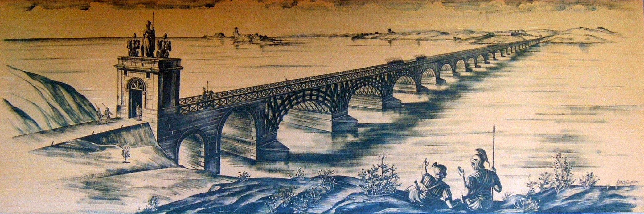 Trajans Bridge Across The Danube Modern Reconstruction